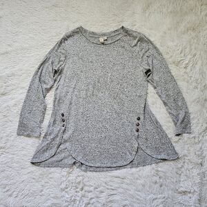 MISIA Heathered Gray Soft Long Sleeve Shirt‎ size M medium